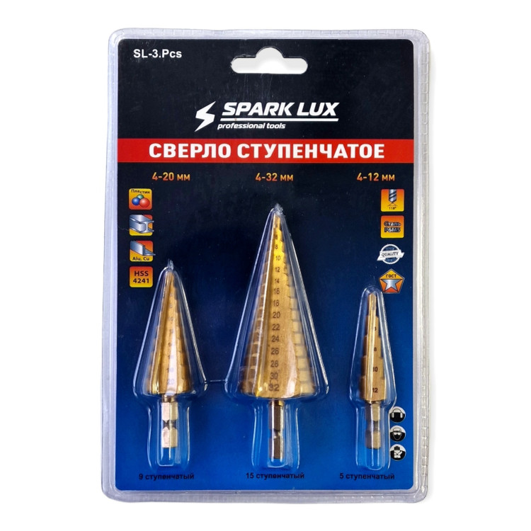 Сверло ступенчатое по металлу SP 3 в 1/ 50 шт