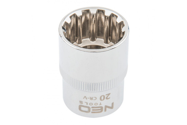 Головка 1/2&quot; 20мм . 12 гранная. CrV Spline, NEO