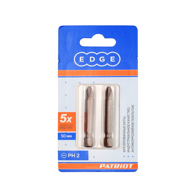 Бита EDGE by PATRIOT PH2 длина 50мм,2шт в блистере