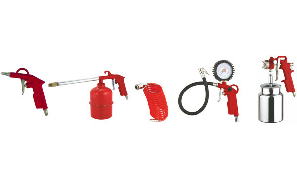 Набор аксессуаров к компрессору 5 предметов(краскораспылитель с нижн. бачком мет.)