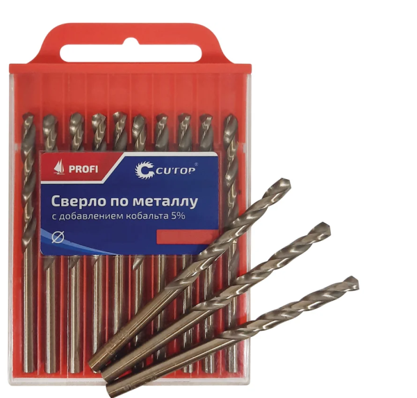 Сверла по металлу 2,3х53 мм,Cutop Profi с кобальтом 5%в упак.10 шт