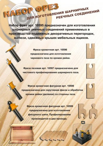 Набор фрез для изг. шарнирного соединения 4 шт, хв.12мм