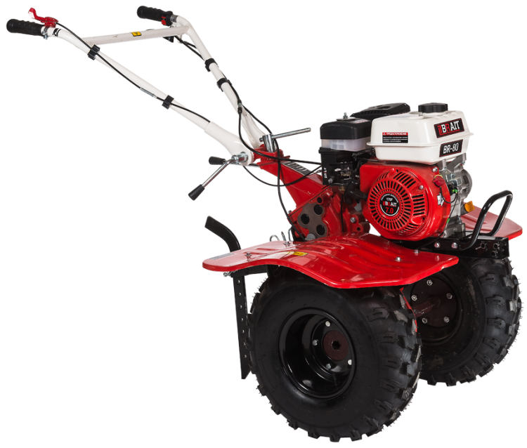 Мотоблок бензиновый BRAIT-80 | 7 л.с | (Широкие колеса, чугунный редуктор)