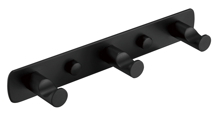 Крючок на планке "Delphinium" тройной "R010", черный матовый