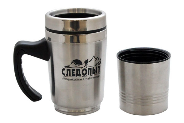 Кружка изотермическая (термокружка) двойная "СЛЕДОПЫТ", 330+180 мл