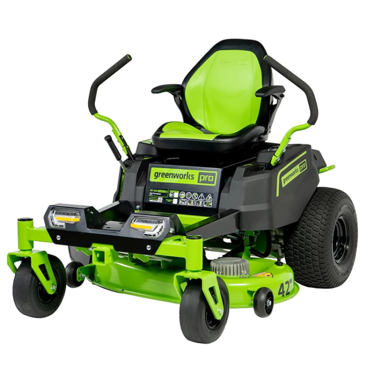 Садовый райдер аккумуляторный Greenworks GC82ZT107 с нулевым радиусом разворота