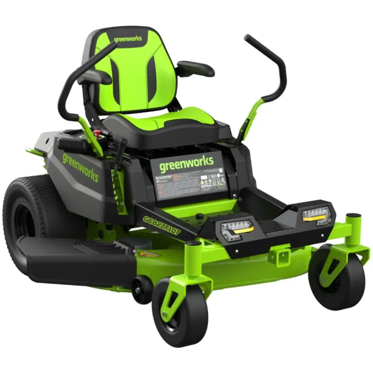 Садовый райдер аккумуляторный Greenworks GC82ZT107 с нулевым радиусом разворота