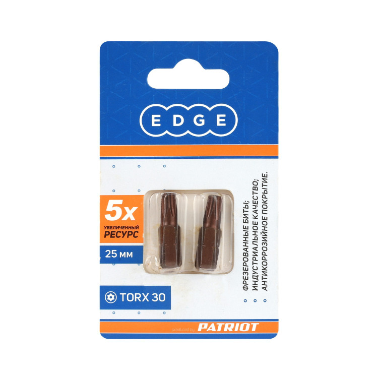 Бита EDGE by PATRIOT T30 длина 25мм,2шт в блистере