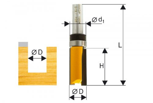 Фреза кромочная прямая ф28,6х38мм хв. 12мм (10539)