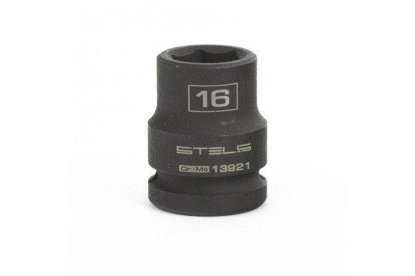 Головка 1/2" 16мм, ударная шестигранная 1/2" STELS