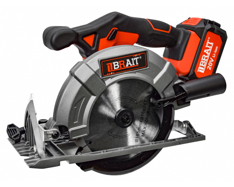 Пила циркулярная аккумуляторная Brait BCCS20/165-4PU PRO 20В, 4.0Ач. з/у 2.4А