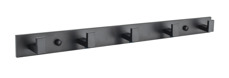 Крючок на планке "Zenfort" пятерной, черный матовый