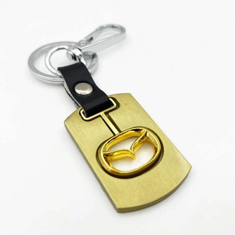 Брелок на ключи "MAZDA" карабин (золото)