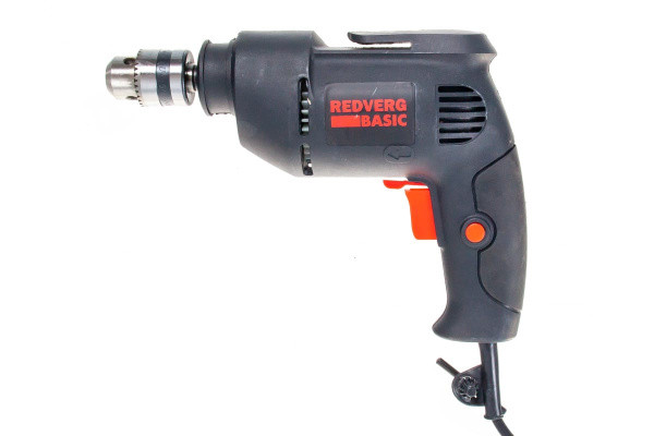 Безударная дрель REDVERG Basic D500 500Вт, ЗВП10мм, 0-3000/мин, дер/мет 20/10мм, реверс, 1,6кг, Basic