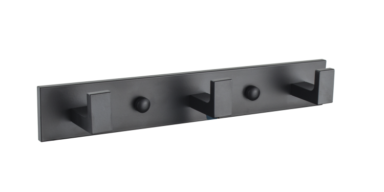 Крючок на планке "Zenfort" тройной, черный матовый