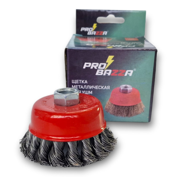 Щетка по металлу д/б 80мм, чёрная (№3)КОРОБКА/100шт
