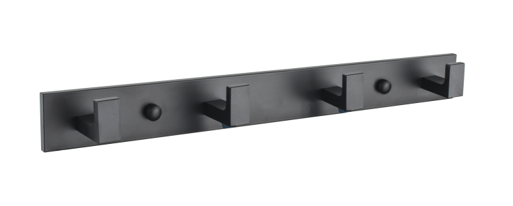 Крючок на планке "Zenfort" четверной, черный матовый