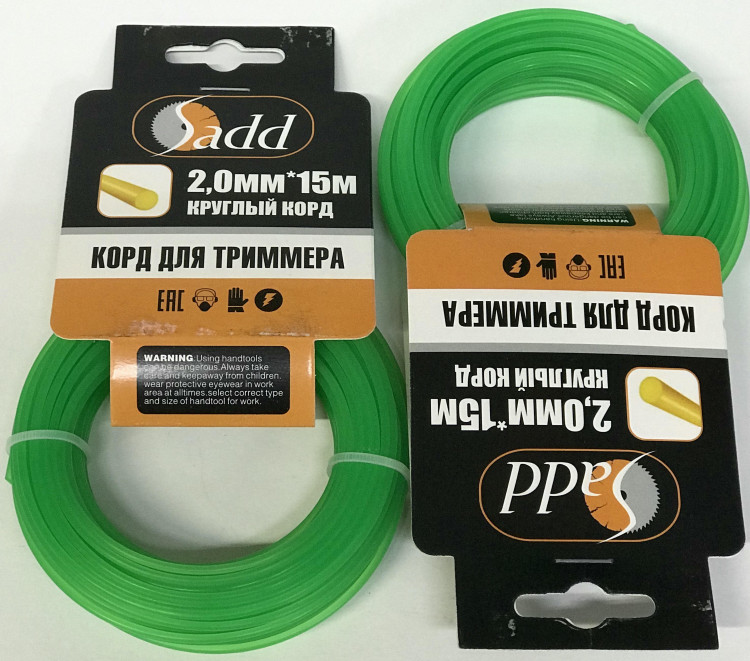 Леска триммерная 2,0мм(15м) сечение круг SADD (картон)