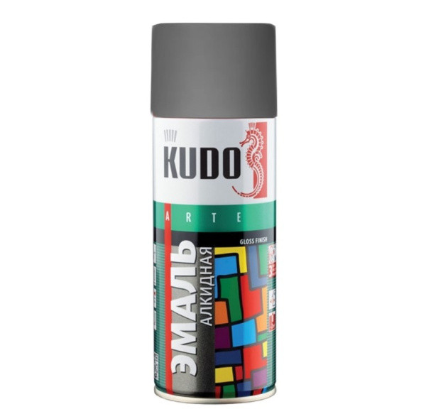 Краска-спрей темно-серая эмаль универс. 520 мл. Кudo/12