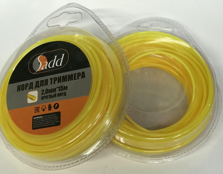 Леска триммерная 2,0мм(15м) сечение круг SADD (блистер)