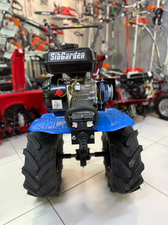 Мотоблок бензиновый SibGarden МВ 73 колеса 19*7-8 Extreme, 3 вперед/1 назад, чугунный редуктор