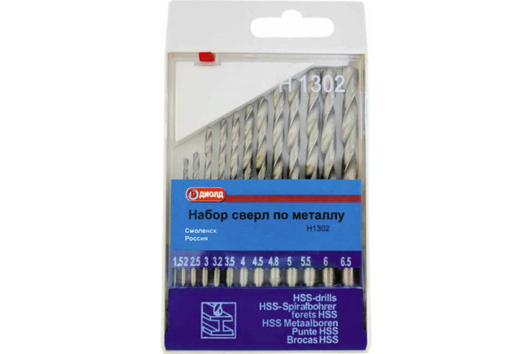 Набор свёрел Н 1302 (13шт) металл ДИОЛД