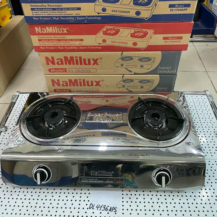 Плита газовая NaMilux DL2163APS 2х- комф. 4.2 кВт, нержавейка, длина плиты 70 см