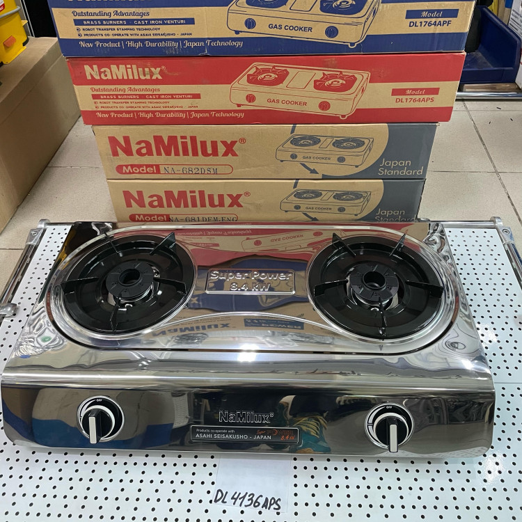 Плита газовая NaMilux DL2163APS 2х- комф. 4.2 кВт, нержавейка, длина плиты 70 см