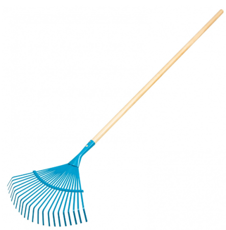 Грабли веерные стальные, 430*1550 мм, 22 плоских зуба, лакированный черенок, LUXE// Palisad