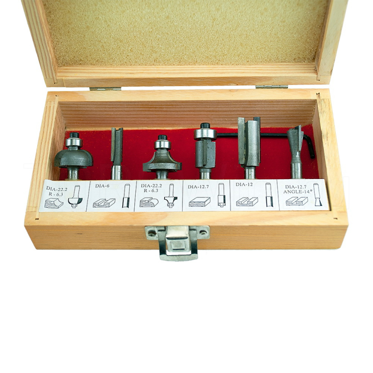 Набор фрез по дереву 6пр. хвостовик 6мм TORGWIN