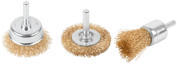 Нобор щеток для дрели CUTOP PROFI 82-926 Чашки 25, 50 мм, "Плоская" 50 мм, латун. витая проволока, блистер, CU