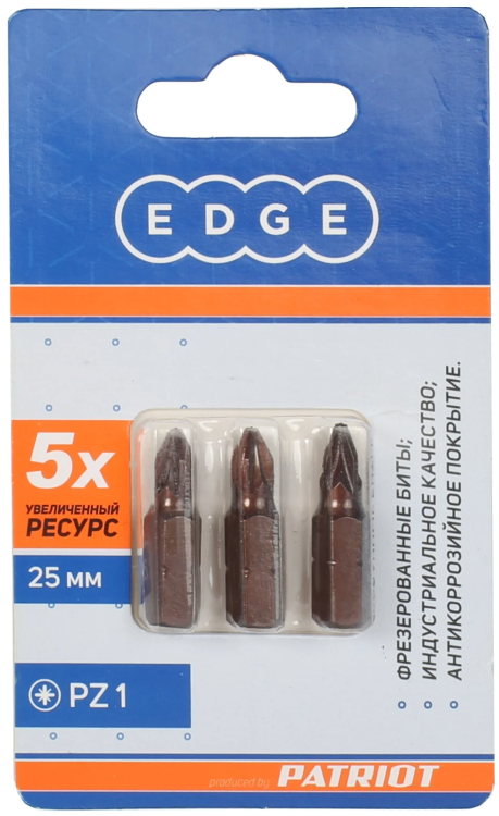 Бита EDGE by PATRIOT PZ1 длина 25мм, 3шт в блистер