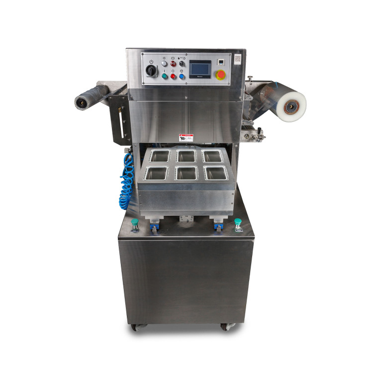 Полуавтоматический запайщик лотков HVT-550M/6 (нерж.) (6 лотков,187*137*(18-120))