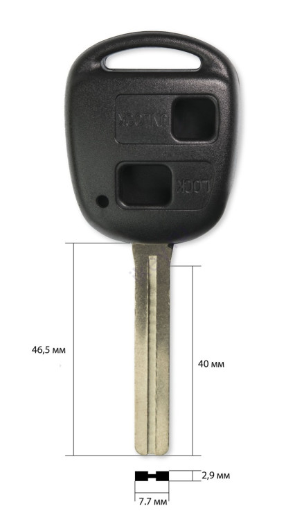 Заготовка для ключа TOYO-18P TOY40P 2 кнопки TOYOTA