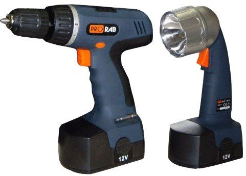 Аккумуляторная дрель-шуруповерт PRORAB 1112 K2L + кейс + фонарь