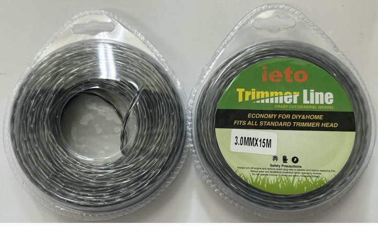 Леска триммерная 3,0мм(15м) элипс, усиленная, нейлон 100% HOZ