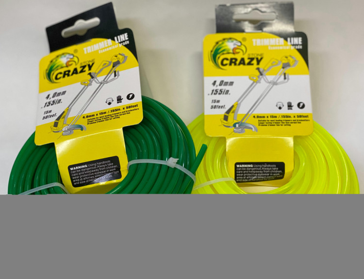 Леска триммерная 4,0мм(15м) сечение круг CRAZY