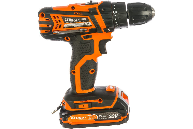 Аккумуляторная дрель-шуруповерт PATRIOT BR 201UES Li-lon