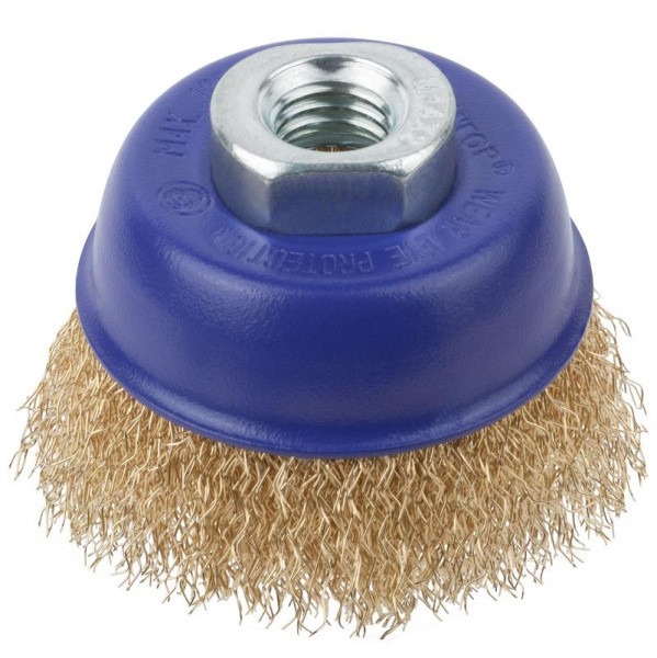 Щетка для УШМ Cutop Profi 82-893 чашка М14 латунная витая проволока 0,3 мм 65 мм