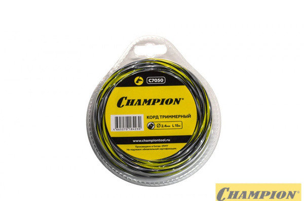 Леска CHAMPION Tornado 2.4мм* 15м (витой квадрат) C7050