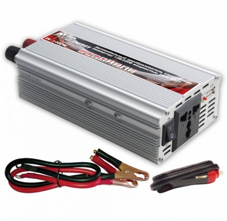 Инвертор автомобильный 12/220V AVS IN-1000W