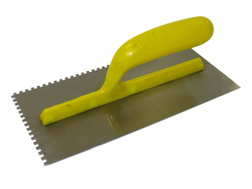 Гладилка нерж.зубчатая 130x280мм пласт. ручка, зуб 4х4мм