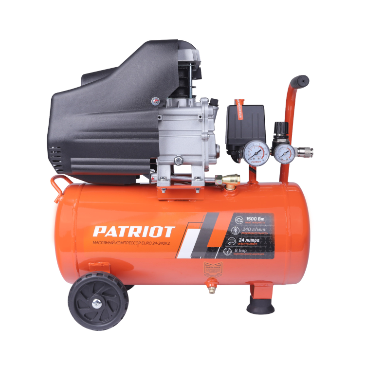 Компрессор PATRIOT EURO 24/240К2 + "елочка", набор пневмоинструмента