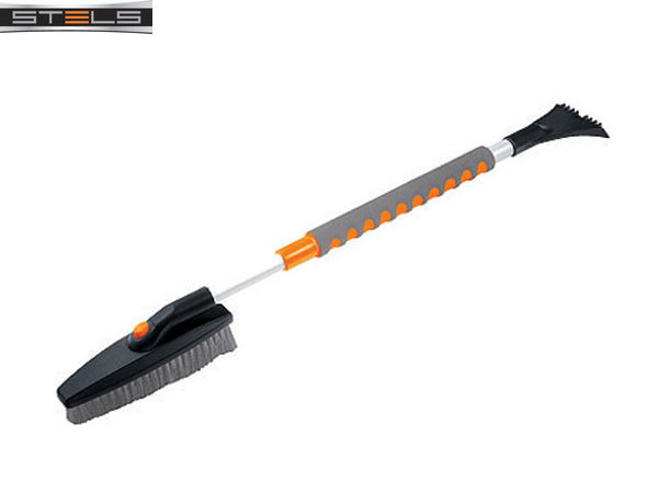 Щетка-сметка для снега со скребком, телескопическая, поворотная