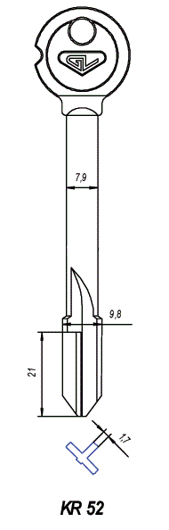 Заготовка для ключа KR-52 GV