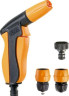 Наконечник-пистолет для полива 2реж + 2 муфты 1/2 и 5/8