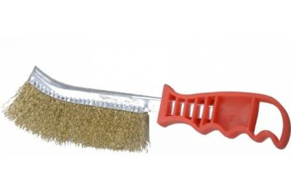 Щетка металлическая латунированная витая проволока 0,3мм, с пласт. ручкой, 250мм, Cutop prof