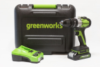 Дрель-шуруповерт ударная акк. Greenworks GD24DD60K2 3704107UA