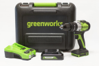 Дрель-шуруповерт ударная акк. Greenworks GD24DD60K2 3704107UA