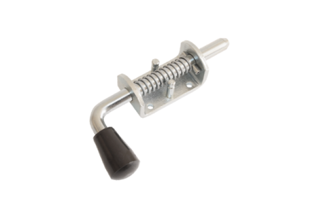 Засов "Домарт" пружинный (75) 160мм d-13 (цинк) (10) (сжатие на открытие)